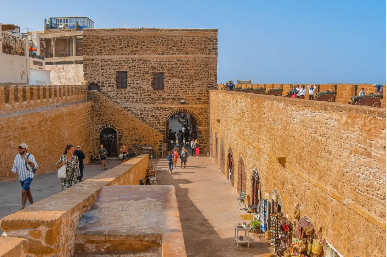 Seaside views of historic Essaouira port